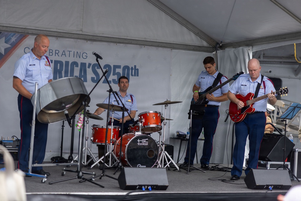 2nd Marine Division and Coast Guard Band Perform at the Intrepid Museum during INR 250