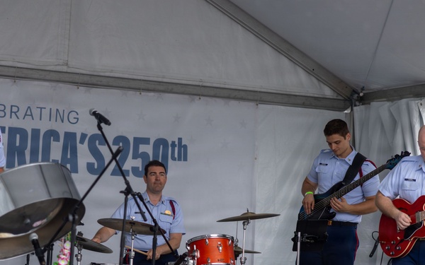 2nd Marine Division and Coast Guard Band Perform at the Intrepid Museum during INR 250