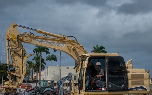 ROK Navy Sailors and U.S. Navy Seabees partner for construction project during RIMPAC 2026