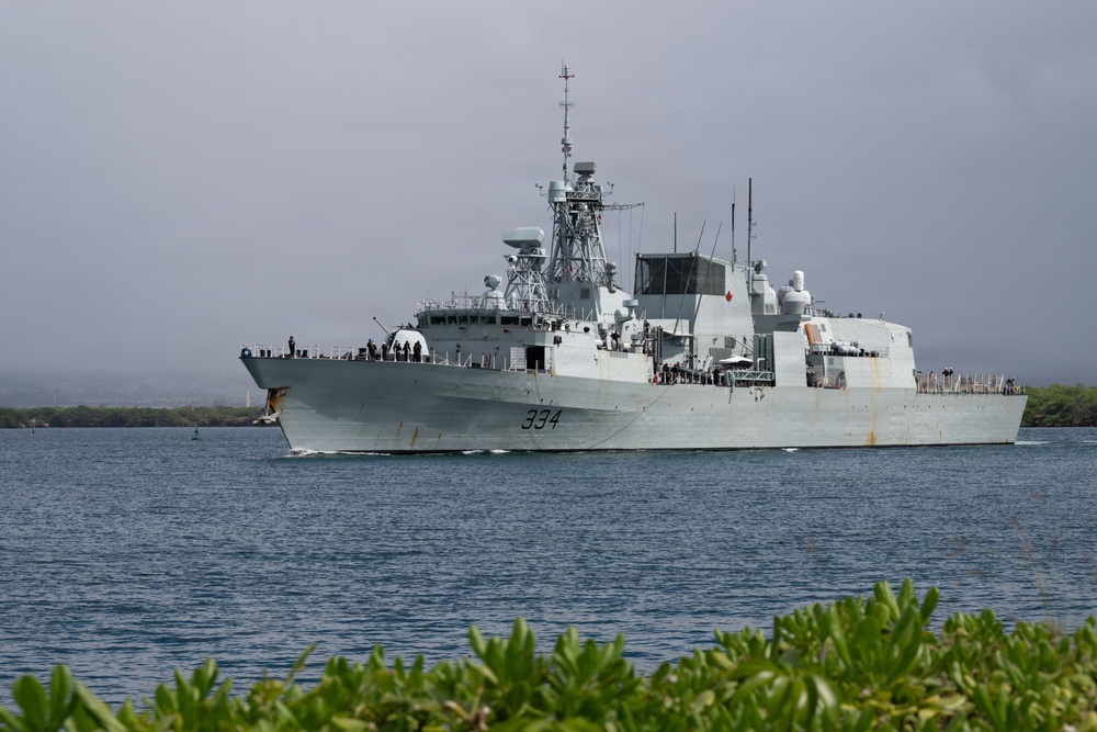 HMCS Regina departs Pearl Harbor-Hickam during RIMPAC 2026