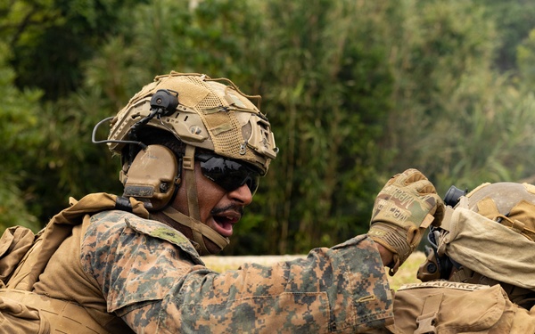 U.S. Marines with 2/8 conduct live fire range
