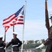 U.S. Marine Corps Silent Drill Platoon performs on the USS Arlington