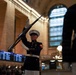 U.S. Marine Corps Silent Drill Platoon performs at Grand Central