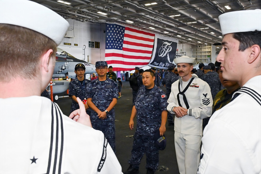 JMSDF Sailors Tour USS Theodore Roosevelt During RIMPAC 2026