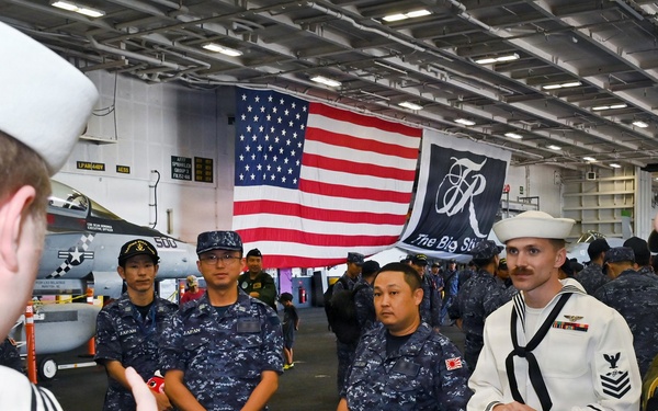 JMSDF Sailors Tour USS Theodore Roosevelt During RIMPAC 2026