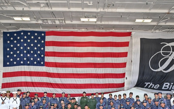 JMSDF Sailors Tour USS Theodore Roosevelt During RIMPAC 2026