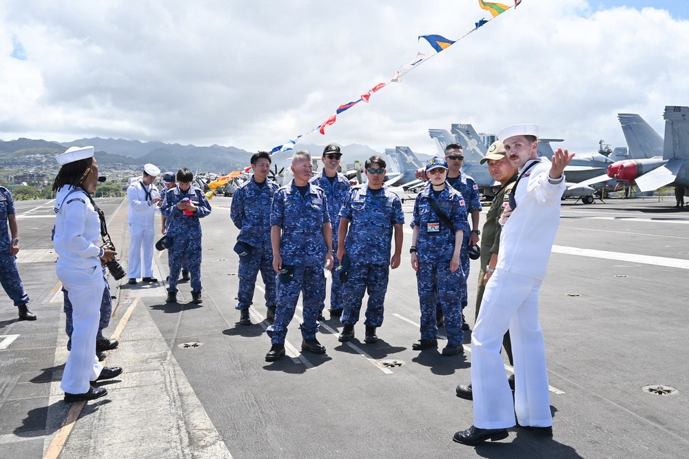 JMSDF Sailors Tour USS Theodore Roosevelt During RIMPAC 2026
