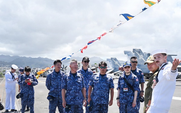 JMSDF Sailors Tour USS Theodore Roosevelt During RIMPAC 2026