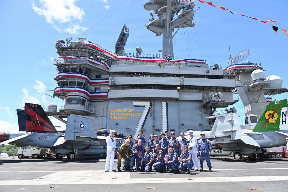 JMSDF Sailors Tour USS Theodore Roosevelt During RIMPAC 2026