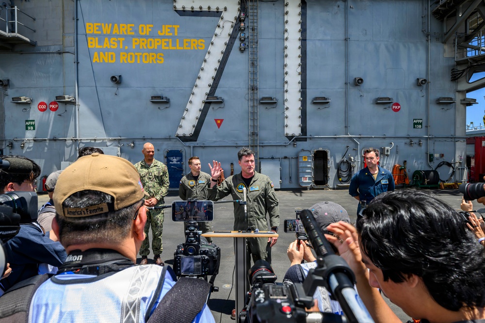 USS Theodore Roosevelt CO Addresses International Media During RIMPAC 2026