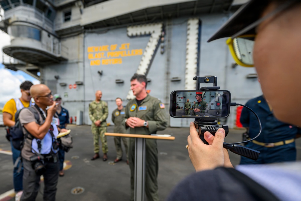 USS Theodore Roosevelt CO Addresses International Media During RIMPAC 2026