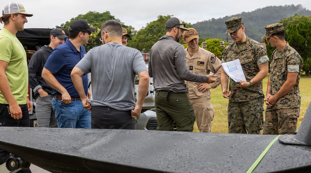 U.S. Sailors, Marines work on 3D printed boat during RIMPAC 26