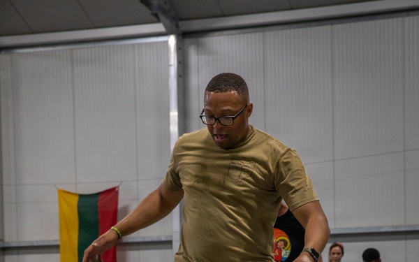 Soldiers attend soccer clinic held by professional players at Pabradė Training Area