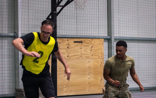 Soldiers attend soccer clinic held by professional players at Pabradė Training Area