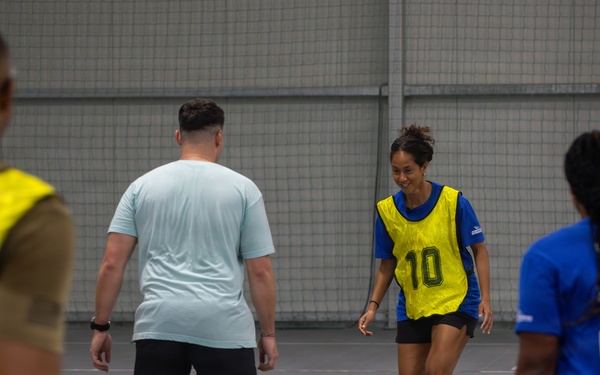 Soldiers attend soccer clinic held by professional players at Pabradė Training Area