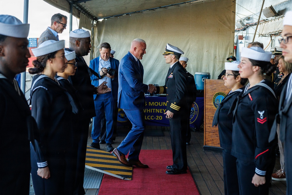 USS Mount Whitney Hosts Key Leader Engagment in Zeebrugge, Belgium