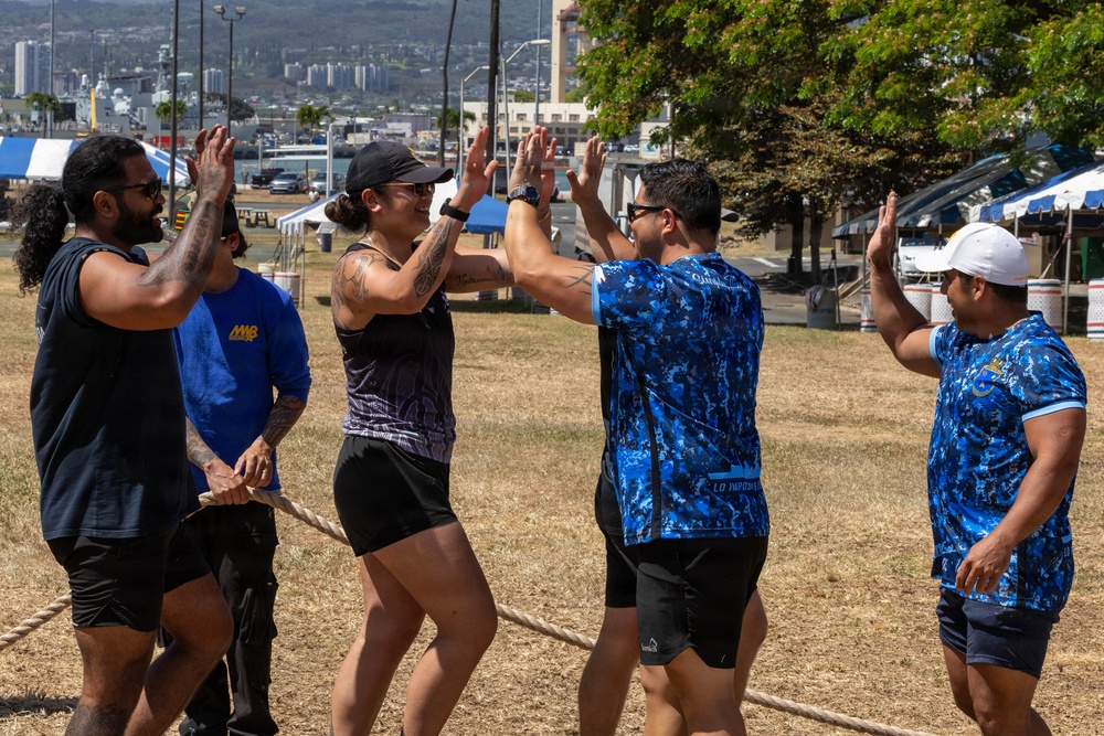 Partner nations participate in a tug of war RIMPAC 26