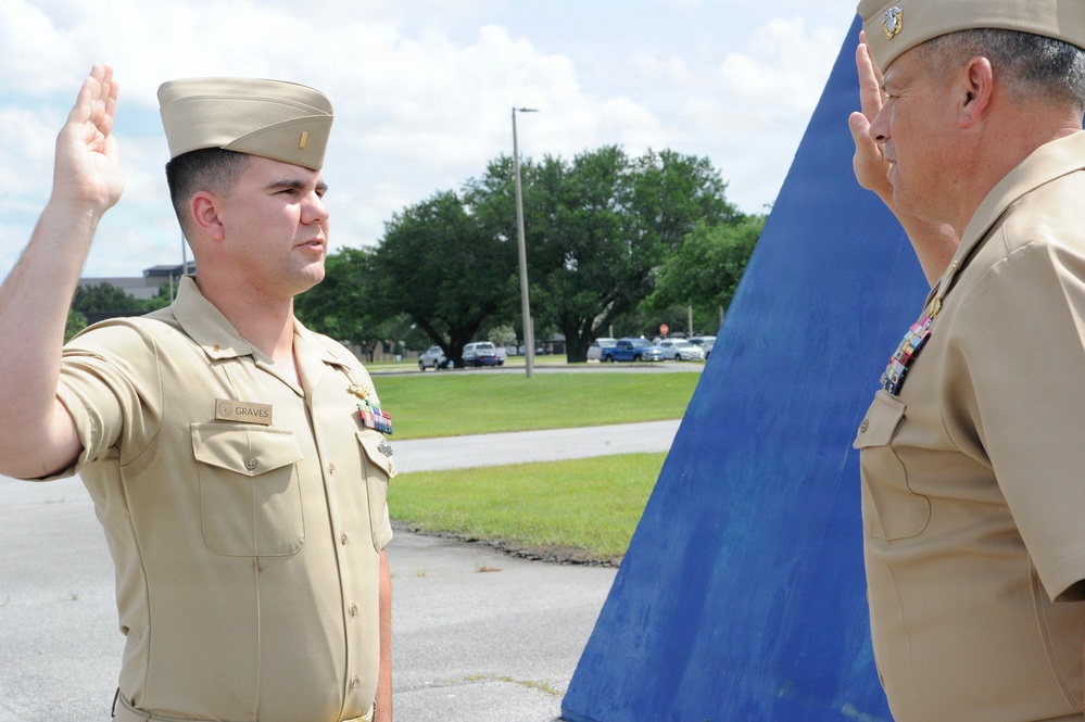Lt. j.g. Fletcher Graves Recognized During Frocking Ceremony in Gulfport