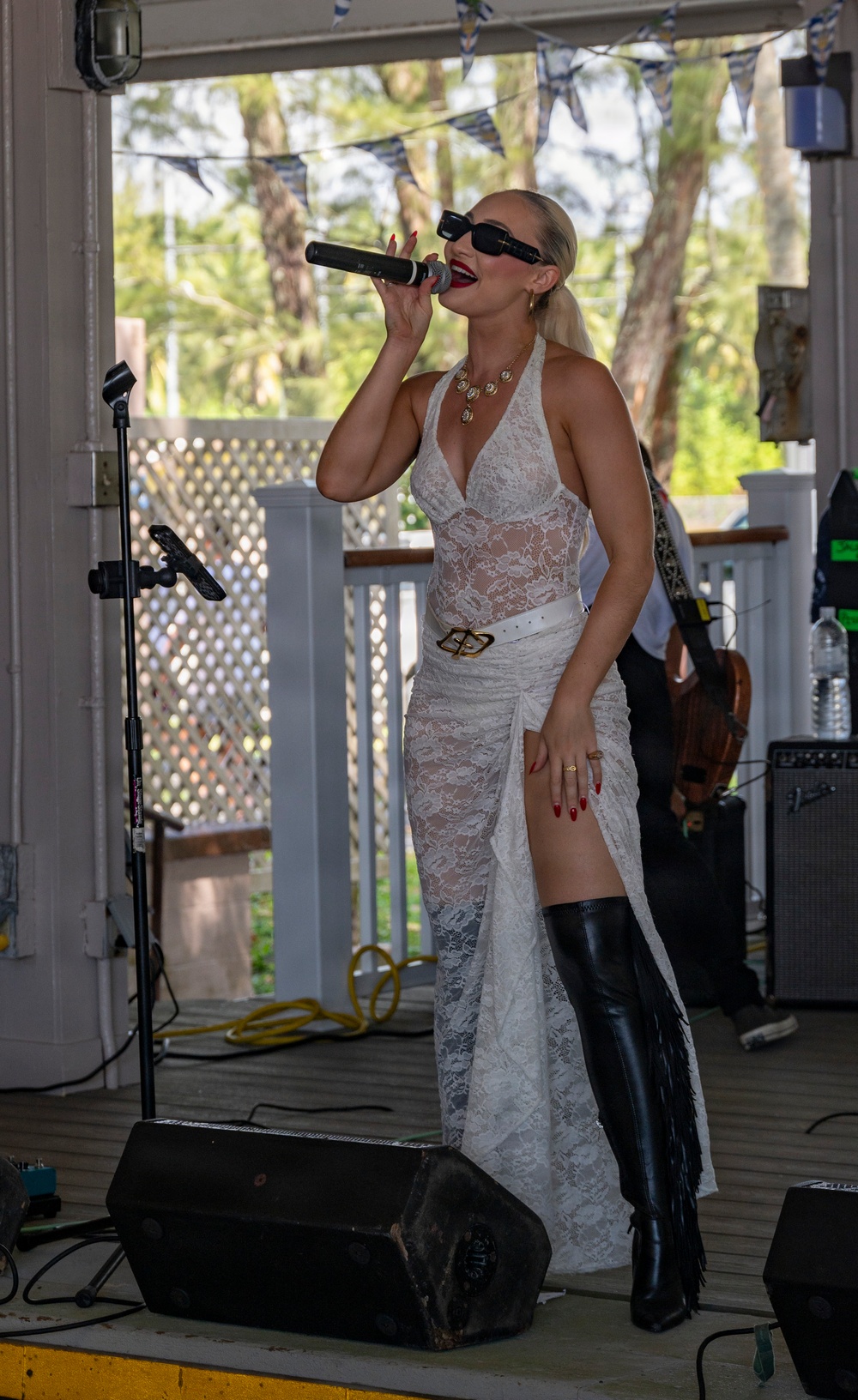 The Pistol Blonde performs for Independence Day