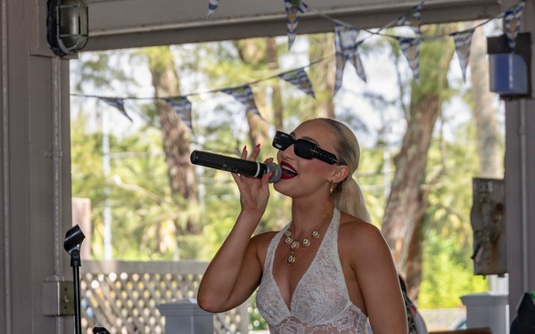 The Pistol Blonde performs for Independence Day