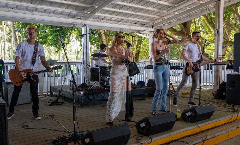 The Pistol Blonde performs for Independence Day