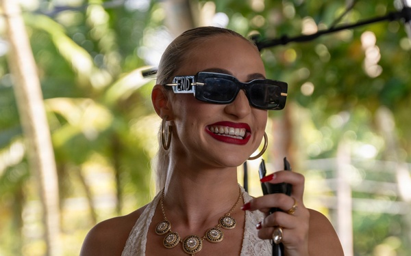 The Pistol Blonde performs for Independence Day