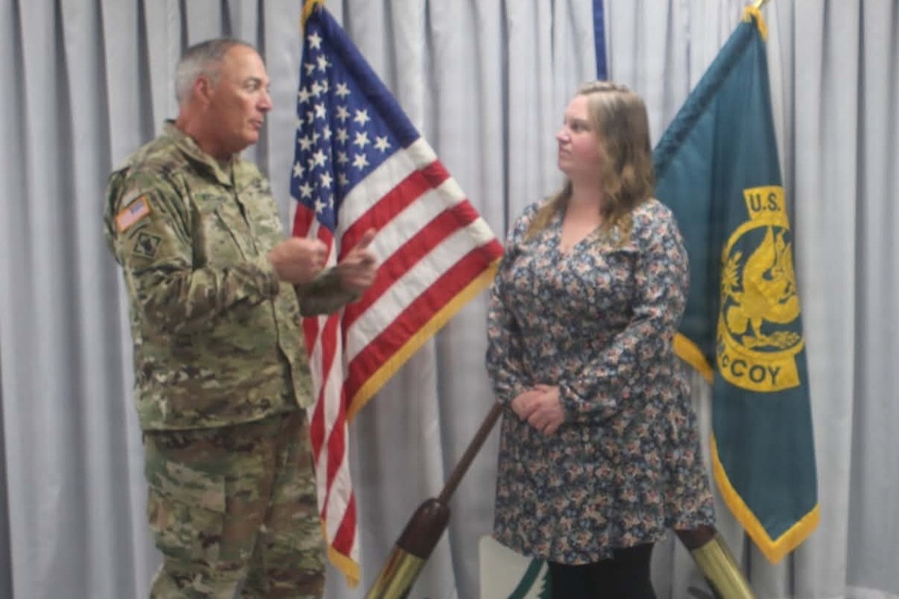 Fort McCoy Senior Commander Presents Civilian Service Commendation Medal