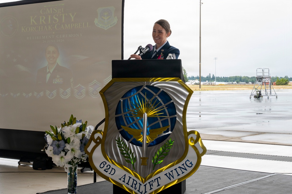 Chief Master Sgt. Kristy Korchak-Campbell retirement ceremony