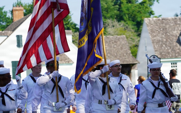 Sailors from Naval Weapons Station Yorktown march in annual 4th of July Parade