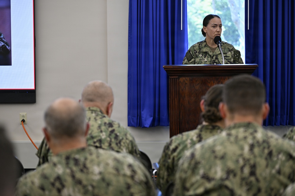 Force Master Chief Nicole Rios at 2026 National Supply Readiness Symposium