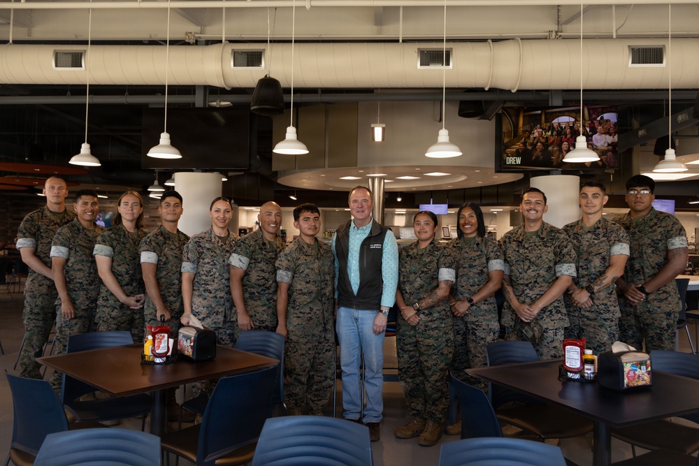Senator Adam Schiff visits I Marine Expeditionary Force