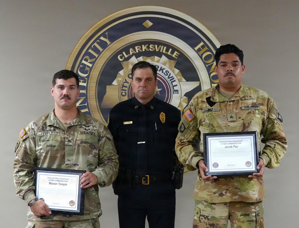 101st Airborne Soldiers Honored for Stopping Armed Suspect in Clarksville