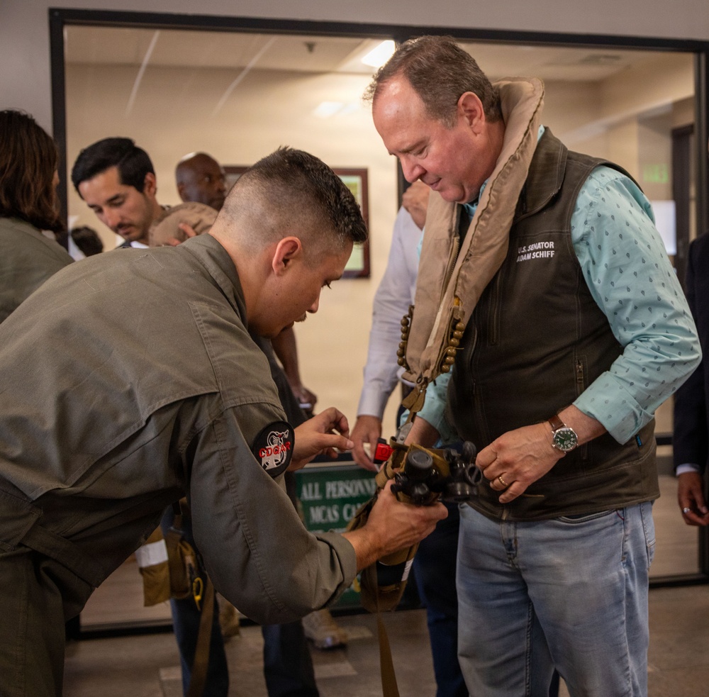 Senator Adam Schiff visits I Marine Expeditionary Force