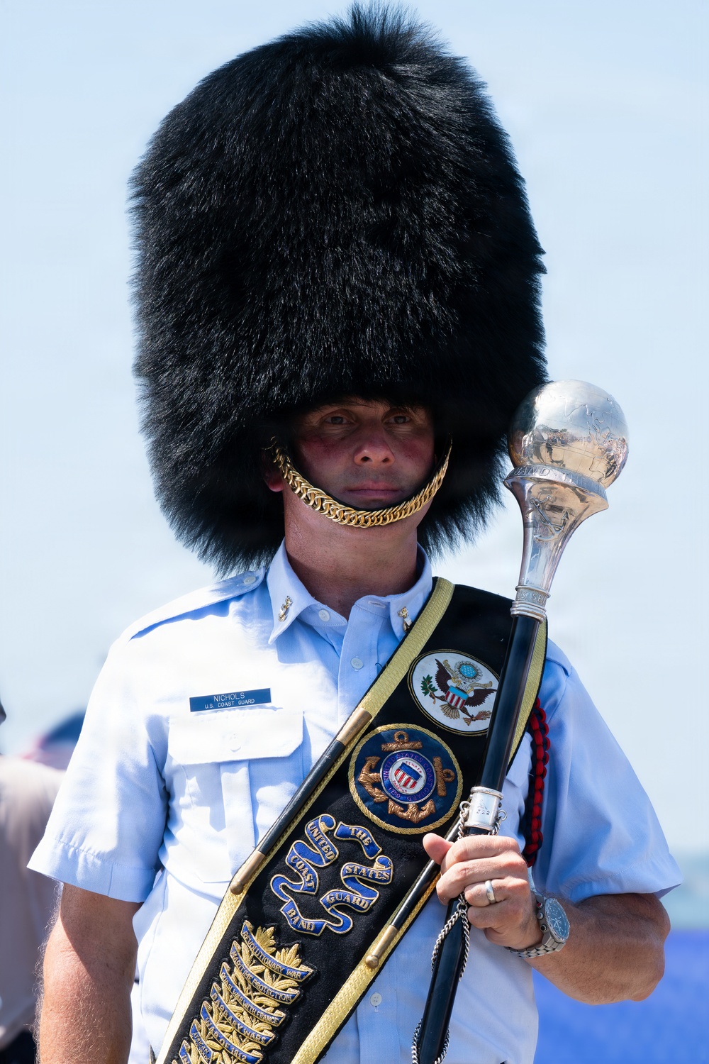 U.S. Coast Guard Band plays on Governor’s Island during Parade of Sail in New York
