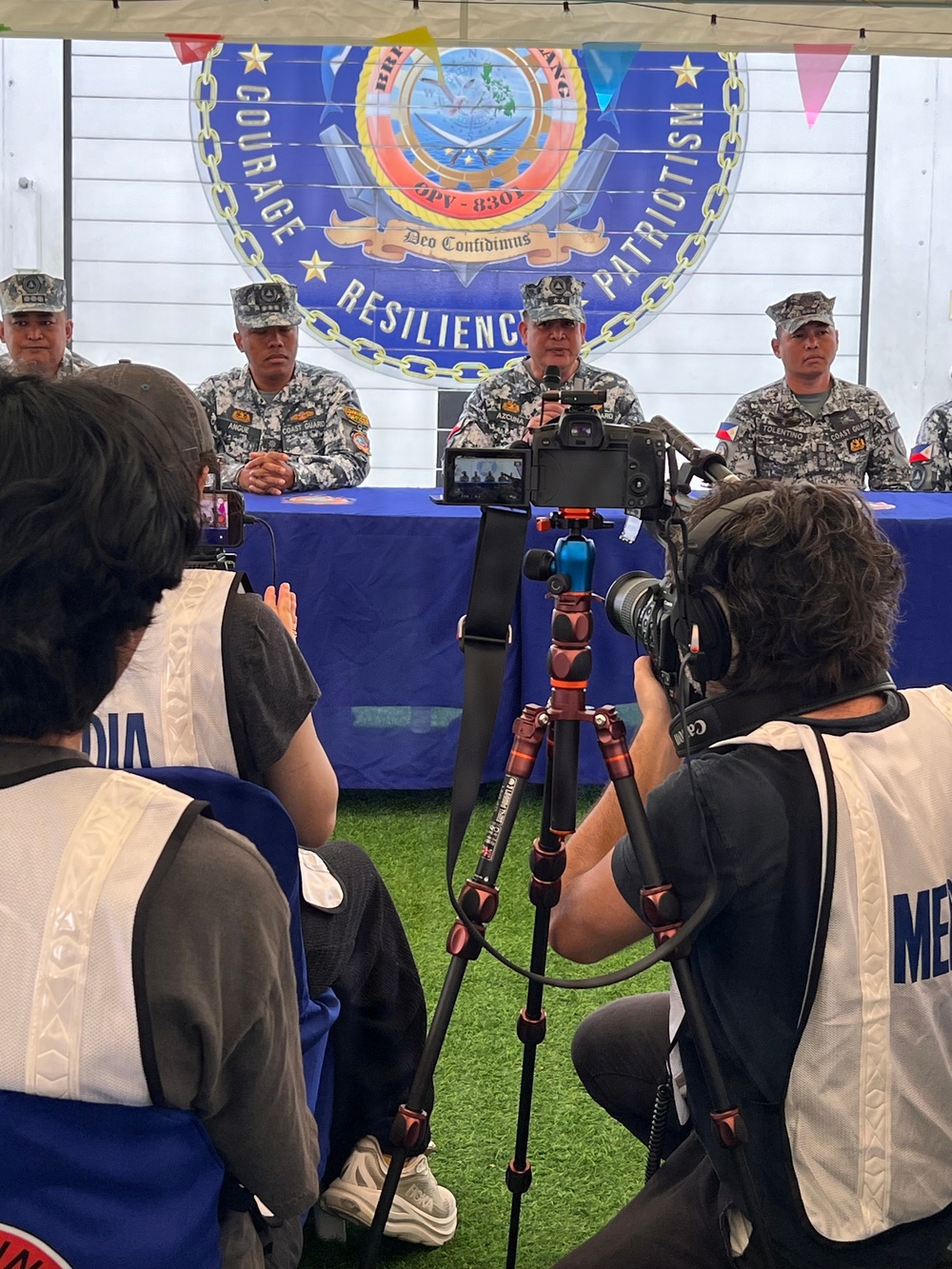 Philippine Coast Guard Leadership addresses International Media during RIMPAC 2026