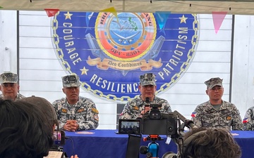 Philippine Coast Guard Leadership addresses International Media during RIMPAC 2026
