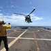 An MH-60R Seahawk helicopter, assigned to Helicopter Maritime Strike Squadron (HSM) 48, readies for flight aboard the littoral combat ship USS Billings (LCS 15) while operating in the Caribbean Sea off the coast of Venezuela, July 6, 2026.
