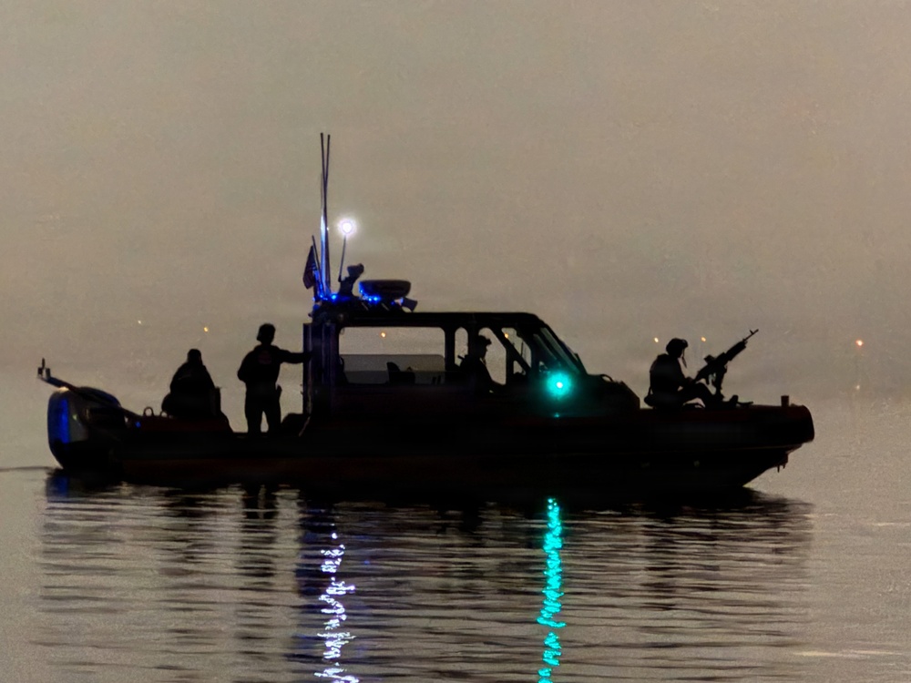 U.S. Coast Guard maintains safety zone during fireworks display