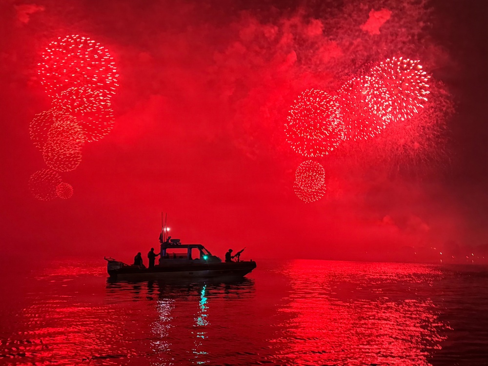 U.S. Coast Guard keeps boaters safe during firework show