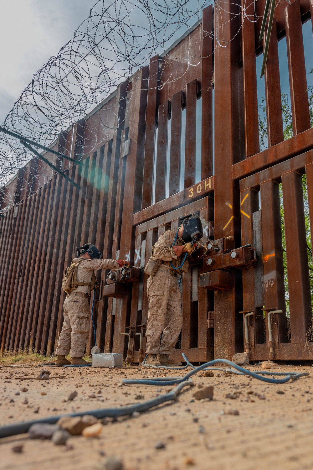 Barrier Maintenance: JTF-SB Marines reinforce locks in Naco