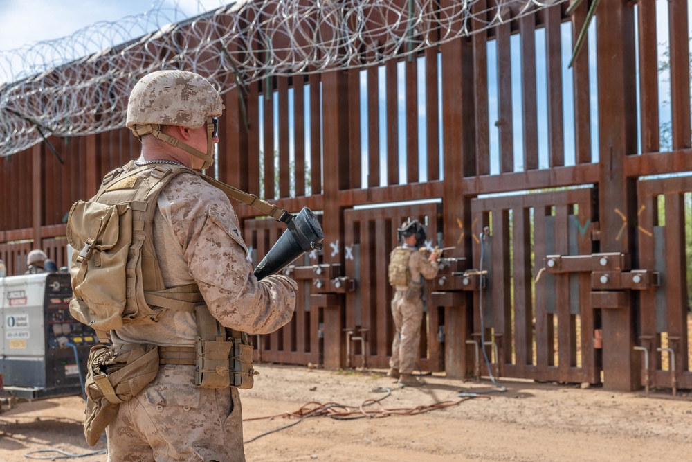 Barrier Maintenance: JTF-SB Marines reinforce locks in Naco