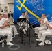 U.S. Navy Band Brass Quintet perform at the International Naval Review Closing Ceremony
