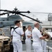 U.S. Navy Band Brass Quintet perform at the International Naval Review Closing Ceremony