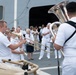 U.S. Navy Band Brass Quintet perform at the International Naval Review Closing Ceremony