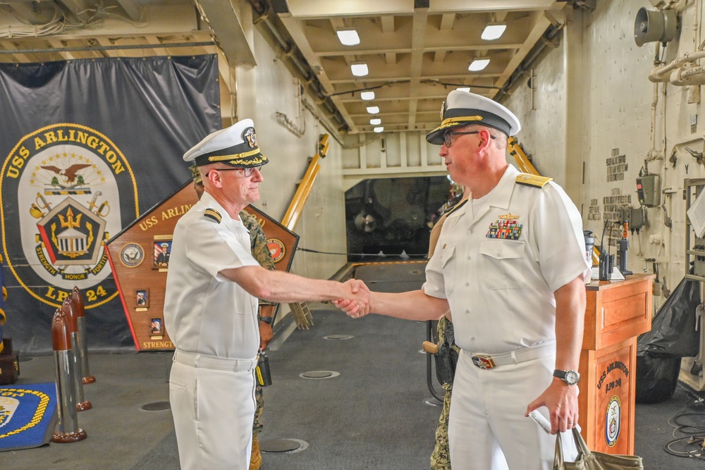 USS Arlington (LPD 24) Hosts INR 250 Welcome Ceremony