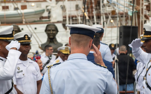 U.S. Coast Guard Vice Adm. Jo-Ann F. Burdian Meets with Dominican Republic Partners During SAIL250 Welcome Reception