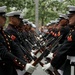 U.S. Marine Corps Silent Drill Platoon performs at 9/11 Memorial