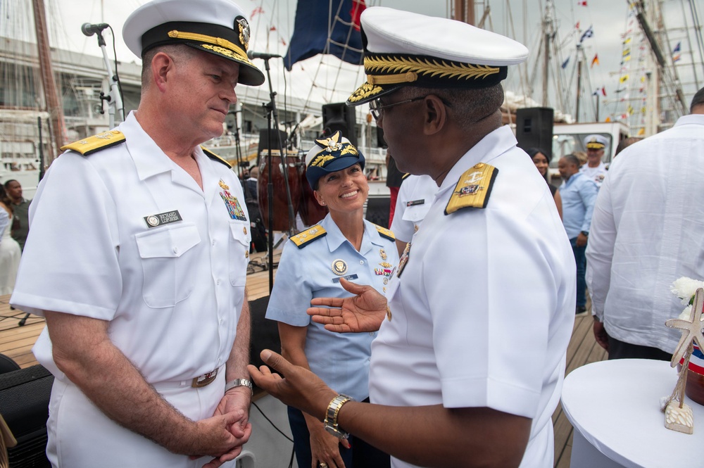 U.S. Coast Guard Vice Adm. Jo-Ann F. Burdian Meets with Dominican Republic Partners During SAIL250 Welcome Reception