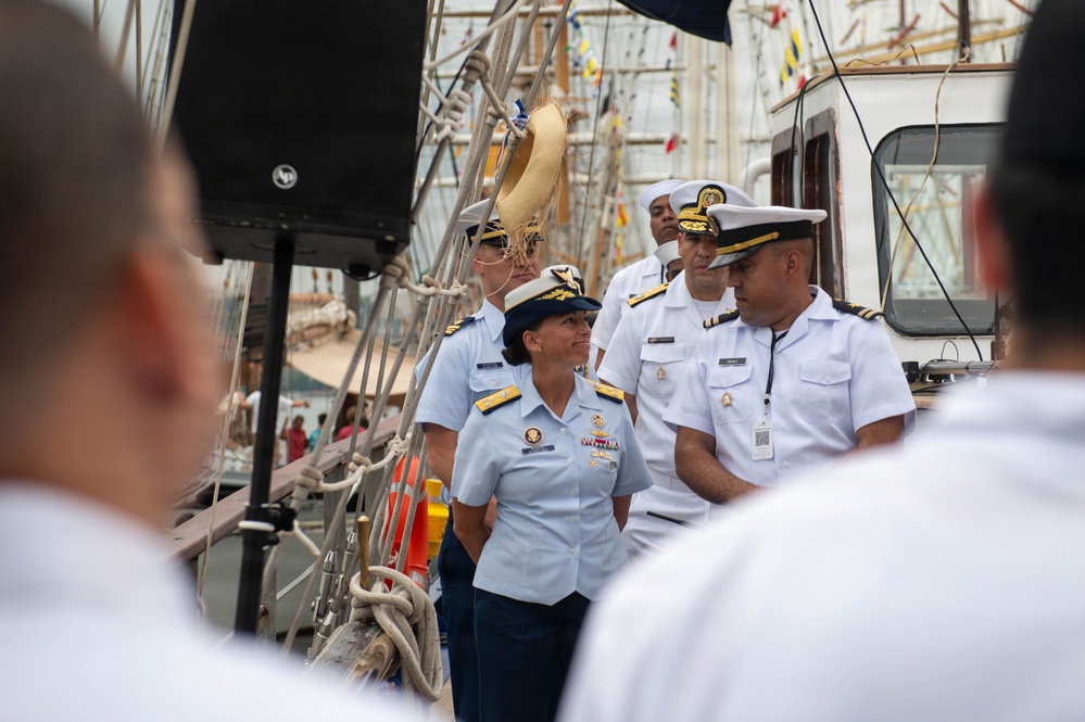 U.S. Coast Guard Vice Adm. Jo-Ann F. Burdian Meets with Dominican Republic Partners During SAIL250 Welcome Reception