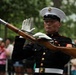 U.S. Marine Corps Silent Drill Platoon performs at 9/11 Memorial